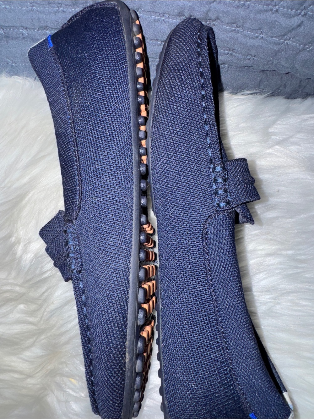 Rothy's Blue Knit Slip-On Loafers - Picture 8 of 10